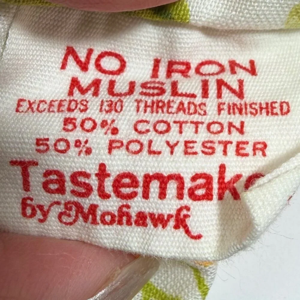 VTG Tastemaker By Mohawk No Iron Twin Fitted Sheet Yellow Floral Cotton Blend